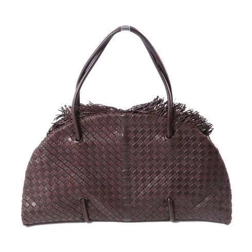 BOTTEGA VENETA BV GHW Hand Bag Lambskin Leather Brown