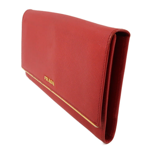 PRADA GHW Long Wallet Calfskin Leather