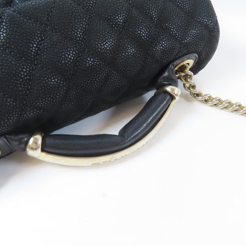 CHANEL CC GHW 2 Way Chain Shoulder Bag Calfskin Leather Black v1