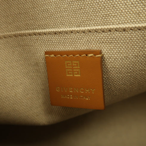 GIVENCHY GHW Small G-Tote 2 Way Shoulder Bag Handbag Canvas Brown/Beige
