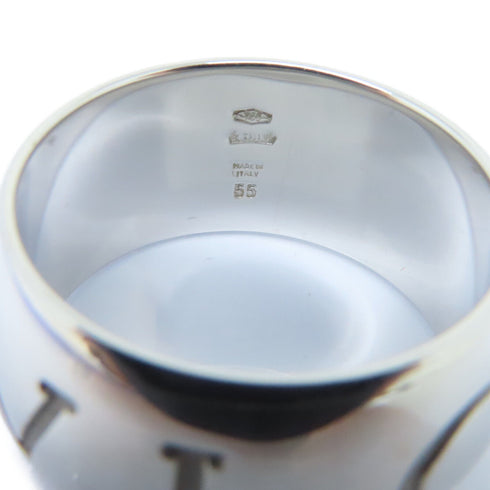 BVLGARI Mono Logo Ring 18K White Gold Bvlgari#55 US#7