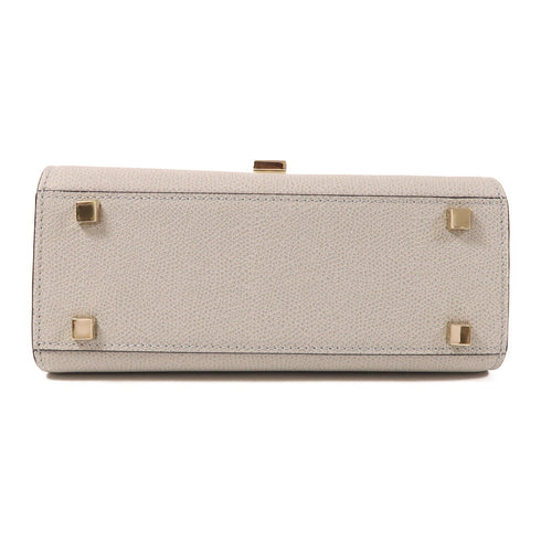 Valextra GHW Iside Top Handle Mini 2 Way Shoulder Bag Calfskin Leather