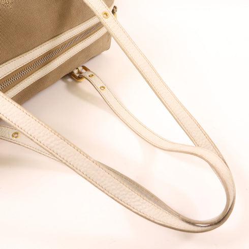 PRADA GHW Tote Bag Canvas BL0600 Brown White