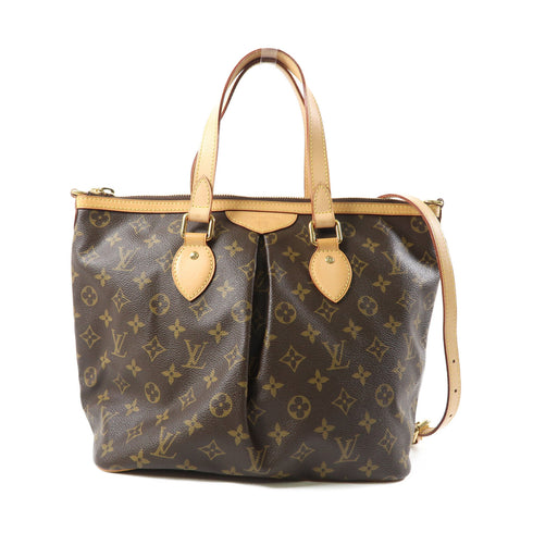 LOUIS VUITTON LV GHW Palermo PM 2 Way Shoulder Bag M40145 Monogram Brown
