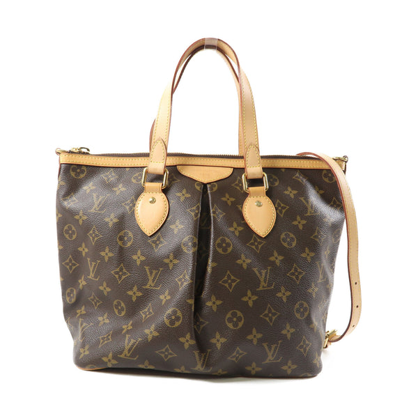 LOUIS VUITTON LV GHW Palermo PM 2 Way Shoulder Bag M40145 Monogram Brown