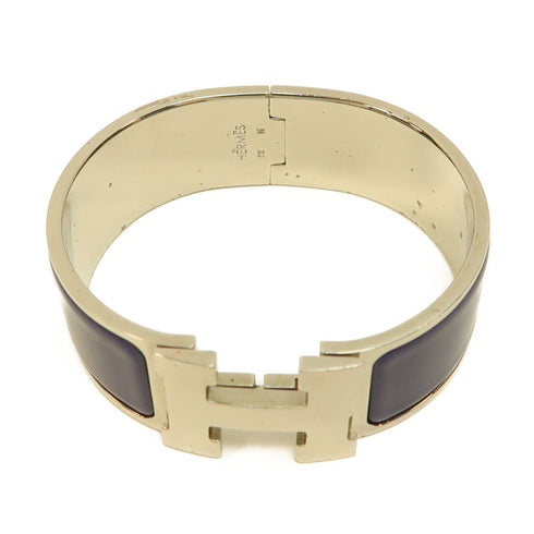 HERMES PHW Clic-Clac Bracelet Bangle Metal Purple