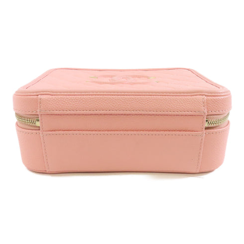 CHANEL Quilted CC GHW Vanity Case 2 Way Shoulder Bag A93343 Calfskin Pink