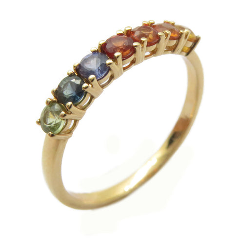 FINE JEWELRY 0.58ct Diamond Ring Color Stone 18K Pink Gold US#5.5