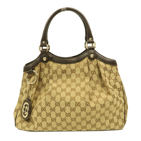 GUCCI GG GHW Shoulder Bag 211944 Canvas Brown