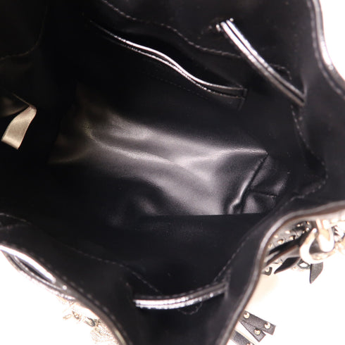 JIMMY CHOO SHW Chain Shoulder Bag Calfskin Leather Black