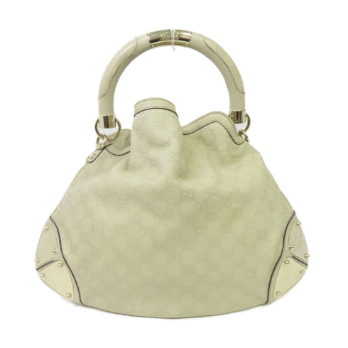 GUCCI GG GHW 2way Shoulder Bag Calfskin Leather White