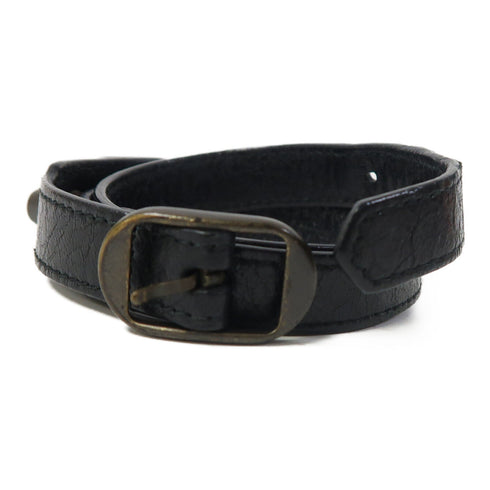 BALENCIAGA Triple Tour Bracelet 236342 Leather Black