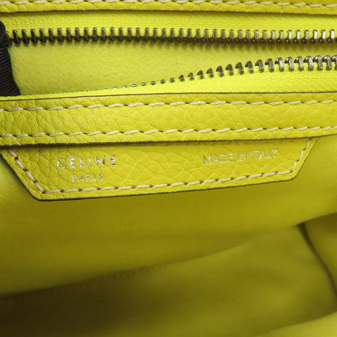 CELINE SHW Luggage Handbag Calfskin Leather Yellow
