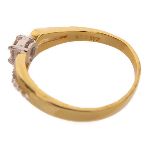 Jewelry 0.25ct Diamond Ring 3.2g 18K Yellow Gold US#6.5
