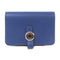 HERMES PHW Dogon Card Case Card Holder Evercolor Leather Bleu Brighton Blue