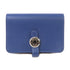 HERMES PHW Dogon Card Case Card Holder Evercolor Leather Bleu Brighton Blue