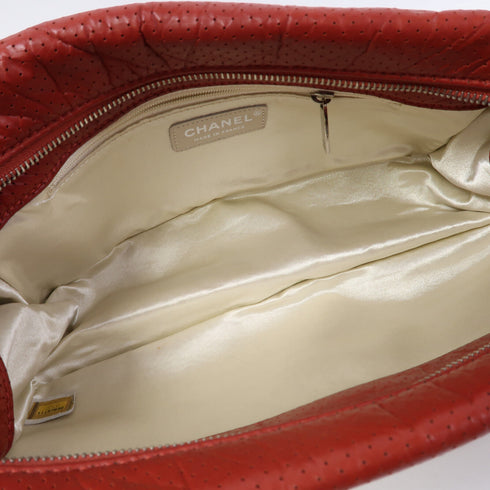 CHANEL CC SHW Chain Shoulder Bag Calfskin Leather Red v1