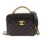 CHANEL CC GHW 2 Way Shoulder Bag AS3222 Calfskin Leather Black