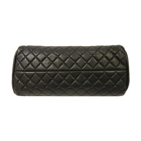 CHANEL Quilted CC GHW Chain Shoulder Bag Lambskin Leather Black v10