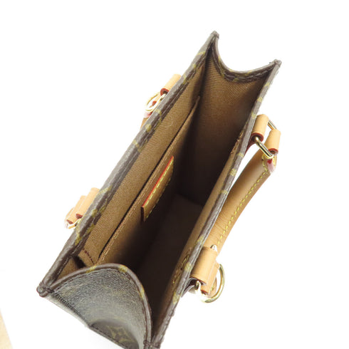 LOUIS VUITTON LV GHW Petit Sac Plat 2Way Shoulder Hand Bag M81295 Monogram Brown