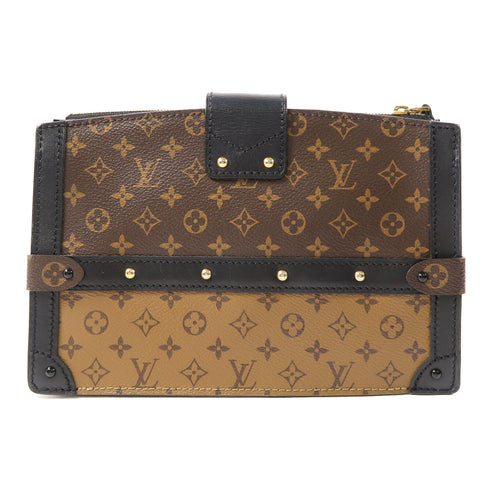 LOUIS VUITTON LV GHW Trunk Clutch Crossbody Shoulder Bag M43596 Monogram Brown