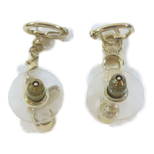 CHANEL CC Pierced Earrings With Ear Cuffs A22P Metal Crystal Gold