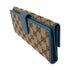 GUCCI GG GHW Long Wallet Canvas 231841 Brown/Blue