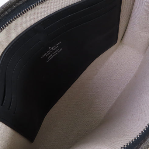 LOUIS VUITTON LV SHW Pochette Voyage MM Pouch M11764 Brushed Monogram Black