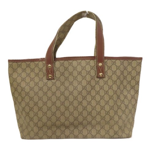 GUCCI GG GHW Shoulder Tote Bag 211134 Coated Canvas Brown