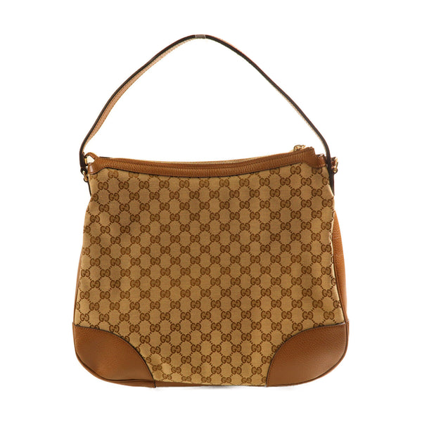 GUCCI GG GHW Bree Mico Hobo Shoulder Bag Canvas 449244 Brown v1