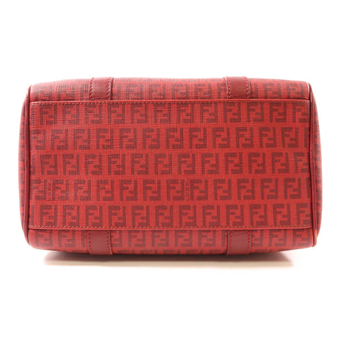 FENDI GHW Handbag Coated Canvas Red 8BL068 FB5