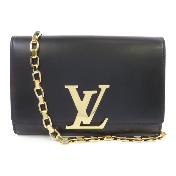 LOUIS VUITTON LV GHW Chain Louise Shoulder Bag M94335 Calfskin Leather Black
