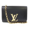 LOUIS VUITTON LV GHW Chain Louise Shoulder Bag M94335 Calfskin Leather Black