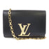 LOUIS VUITTON LV GHW Chain Louise Shoulder Bag M94335 Calfskin Leather Black