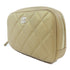 CHANEL Quilted CC GHW Pouch Bag Lambskin Leather Gold