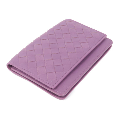 BOTTEGA VENETA BV Card Case Lambskin Leather Purple