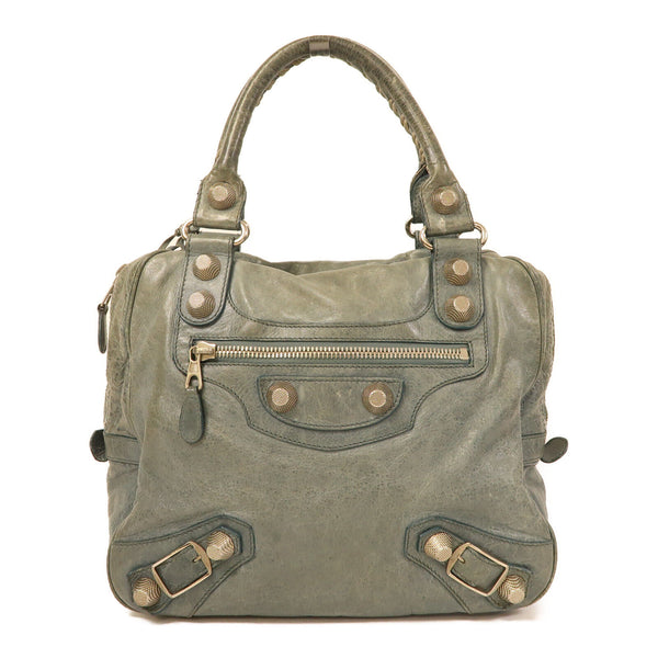 BALENCIAGA SHW Hand Bag Calfskin Leather Green