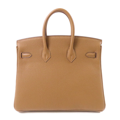 HERMES PHW Birkin 25 Handbag Togo Leather Alezan