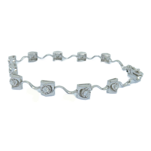 Fine Jewelry 0.40ct Diamond Bracelet Bangle Accessories 18K White Gold