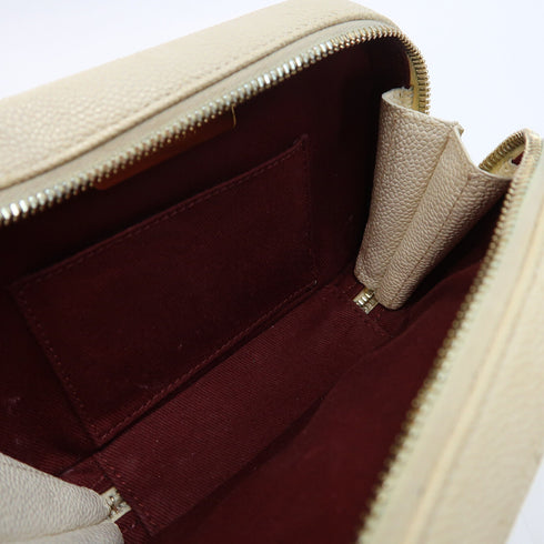 CHANEL Quilted CC GHW Shoulder Bag Chain Calfskin Leather White