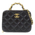CHANEL Quilted CC GHW Vanity Case 2 Way Bag AP3246 Lambskin Leather Black