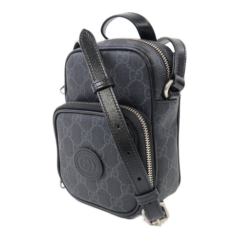 GUCCI GG SHW Shoulder Bag 672952 Coated Canvas Black