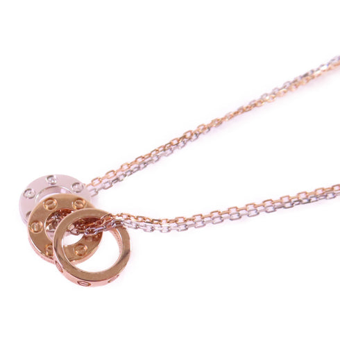 CARTIER Love Diamond Necklace ADC611 18K Rose Gold/Yellow Gold/White Gold