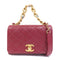 CHANEL Quilted CC GHW 2 Way Chain Shoulder Bag Calfskin Leather Red v1
