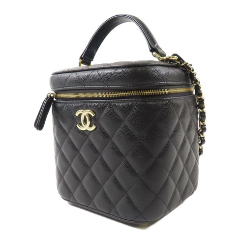 CHANEL CC GHW Vanity Bag Chain Shoulder Bag Calfskin Leather