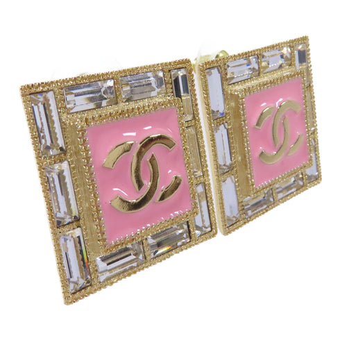CHANELCC Matelasse Earrings 2024SS Metal Gold Pink