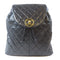 CHANEL Quilted CC GHW Backpack Rucksack Lambskin Leather Black