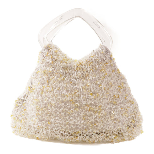 ANTEPRIMA Hand Bag Nylon/PVC Grey/White/Yellow