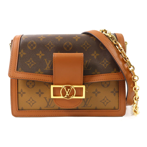 LOUIS VUITTON LV GHW Dauphine MM 2 Way Shoulder Bag M44391 Monogram Reverse