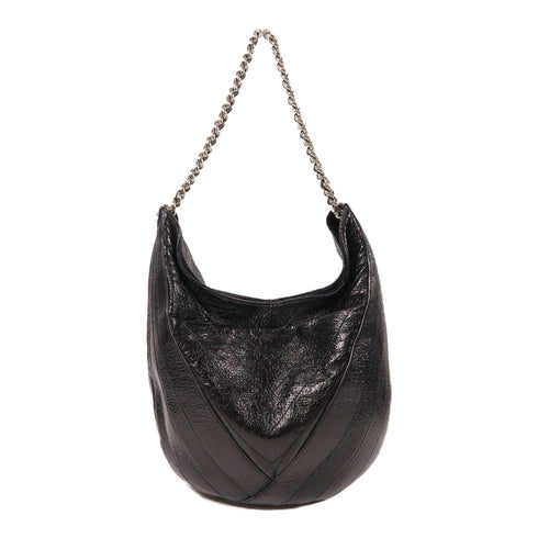 CHANEL CC SHW Chain Shoulder Bag Patent Leather Black v2